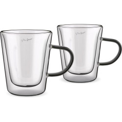 Σετ Ποτήρια Τσαγιού VASO Lamart LT9120 Γυάλινα με Διπλό Τοίχωμα 300ml Μαύρα 2 Τεμ 46736