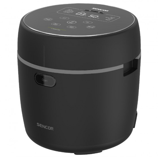 Ατμομάγειρας Ρυζιού Sencor SRM 0671BK  0,6lt 500W με Αντικολλητική Επιφάνεια Low Carb και Low Sugar Function Μαύρο 45591