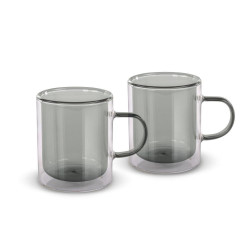 Σετ Ποτήρια Τσαγιού VASO Lamart LT9121 Γυάλινα με Διπλό Τοίχωμα 350ml Μαύρο 2 Τεμ 46728