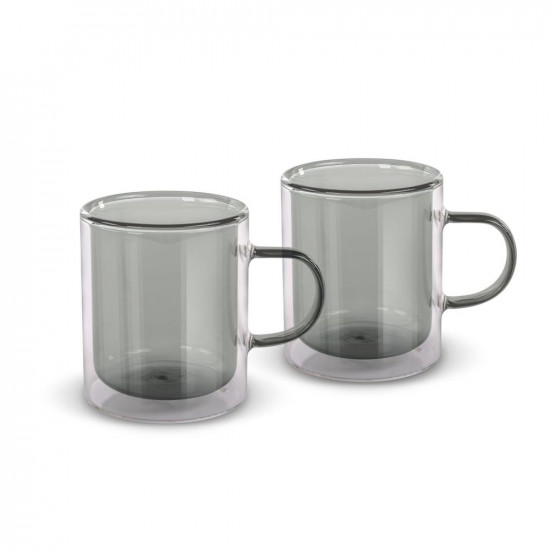 Σετ Ποτήρια Τσαγιού VASO Lamart LT9121 Γυάλινα με Διπλό Τοίχωμα 350ml Μαύρο 2 Τεμ 46728