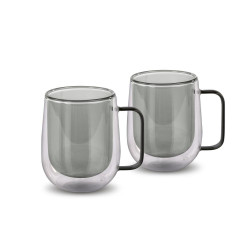 Σετ Ποτήρια Τσαγιού VASO Lamart LT9123 Γυάλινα με Διπλό Τοίχωμα 250ml Μαύρο 2 Τεμ 46730