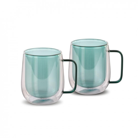 Σετ Ποτήρια Τσαγιού VASO Lamart LT9124 Γυάλινα με Διπλό Τοίχωμα 250ml Πράσινο 2 Τεμ 46731