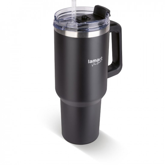Ποτήρι Θερμός από Ανοξείδωτο & Πλαστικό 1.2L HUGE Lamart LT4088 Μαύρο 49674