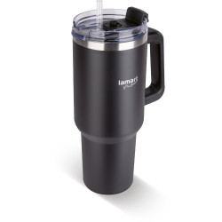 Ποτήρι Θερμός από Ανοξείδωτο & Πλαστικό 900ml HUGE Lamart LT4091 Μαύρο 49677