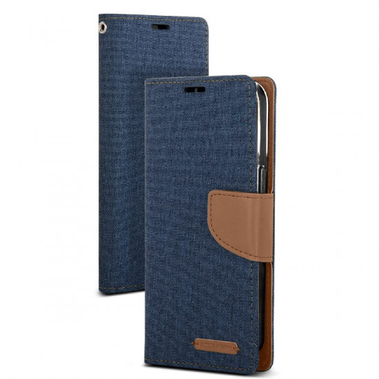 Θήκη Book Goospery Canvas Diary για Apple iPhone 13 Pro Μπλε - Καφέ 32987