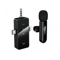 Μικρόφωνο Πέτου Ασύρματο Hoco L20B Fair Lavalier USB-C AUX Lightning 2.4Ghz Εμβέλεια 15m Digital Noise Cancellation ENC εως και 7 Ώρες Λειτουργίας 51111