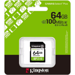 Κάρτα Μνήμης Kingston Canvas Select Plus+ SDXC 64GB Class 10 έως 150MB/s SDS3/64GB 51561