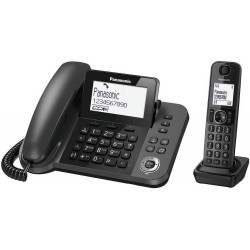 Σταθερό Ψηφιακό Τηλέφωνο Panasonic KX-TGF310EXM Μαύρο + Ασύρματο Ψηφιακό Τηλέφωνο με Υποδοχή Hands-Free στο Ασύρματο 18815