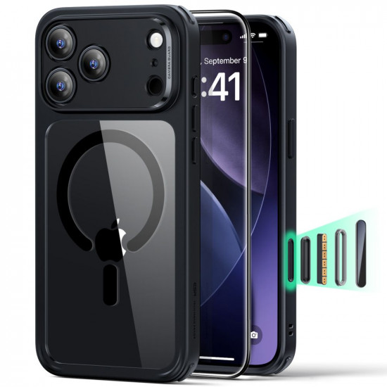 Θήκη Esr Classic Hybrid Magsafe με Tempered glass για iPhone Apple 17 Pro  Διάφανο-Μαύρο 51932
