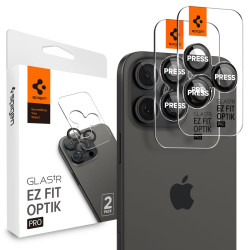 Προστασία Κάμερας Spigen Optik Pro Ez Fit Glass για Apple iPhone 16 Pro 16 Pro Max 17 Pro 17 Pro Max Μαύρο 2 Τμχ 51812