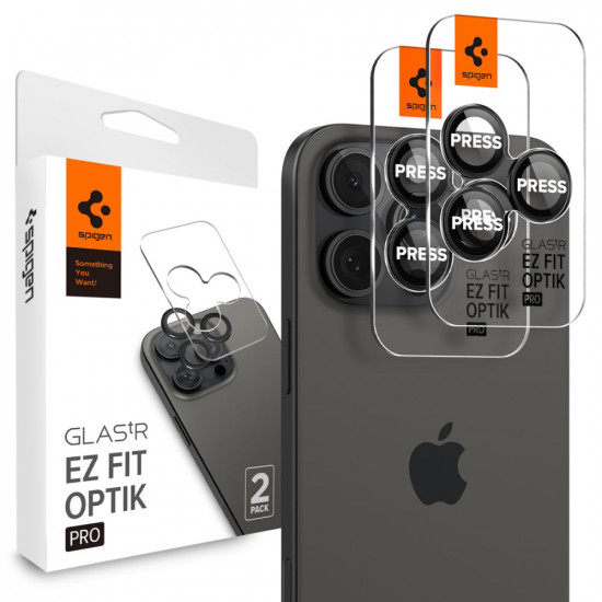 Προστασία Κάμερας Spigen Optik Pro Ez Fit Glass για Apple iPhone 16 Pro 16 Pro Max 17 Pro 17 Pro Max Μαύρο 2 Τμχ 51812