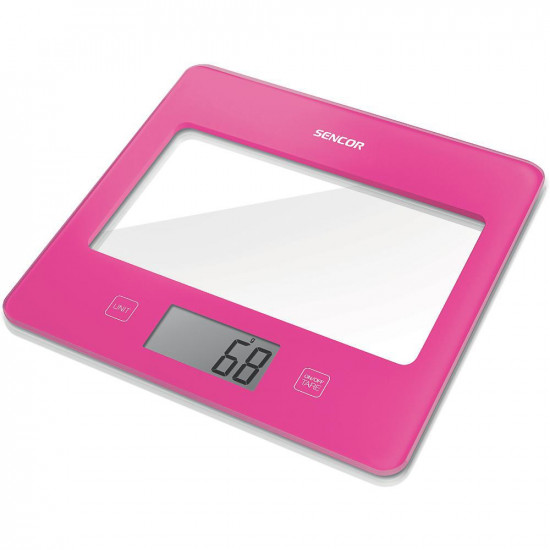 Ζυγαριά Κουζίνας 5kg UltraSlim Glass Sencor SKS 5038RS Ροζ 42634