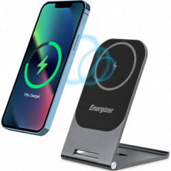 Ασύρματος Επιτραπέζιος Φορτιστής Energizer WCP102 15W Ultra-Thin Fast Charge USB-C Συμβατός με Μαγνητικές Θήκες και MagSafe Γκρι 52219