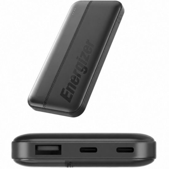 Power Bank Energizer UE10050CC 10000mAh 15W με 2xUSB-C 1xUSB-A και LED Ένδειξη Μπαταρίας Μαύρο 52216
