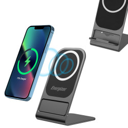 Ασύρματος Επιτραπέζιος Φορτιστής Energizer WCP109 15W Ultra-Thin Fast Charge USB-C Συμβατός με Μαγνητικές Θήκες και MagSafe Γκρι 52220