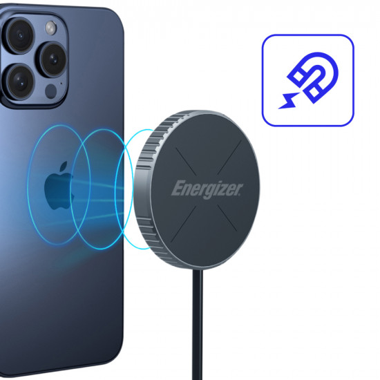 Ασύρματος Φορτιστής Energizer WCP112 15W Ultra-Thin Travel Size Fast Charge USB-C με Πιστοποίηση Qi2 Μαύρος 52221