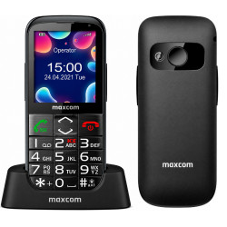 Maxcom MM724 L 4G 2.2 1300mAh με Βάση Φόρτισης, Μεγάλα Πλήκτρα, Ραδιόφωνο, Φακό Bluetooth και Πλήκτρο SOS Μαύρο 52613