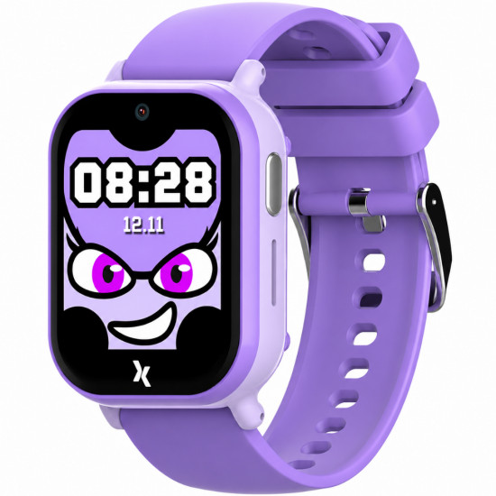 Kids Smartwatch Maxcom FW49 Kiddo 4G 1.52” IPS 670mAh IP67 με 20mm Silicon Band και SOS Button με Δυνατότητα Κλήσεων Μωβ 52617