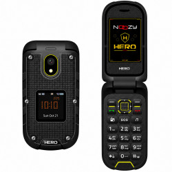 Noozy Hero 4G Dual Sim με Διπλή Οθόνη 2.4+1.44 Bluetooth Φακό 1200mAh Μπαταρία IP68 Μαύρο-Κίτρινο με Ελληνικό Πληκτρολόγιο 51187