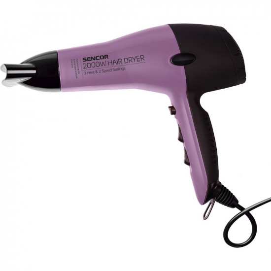 Σεσουάρ Μαλλιών Sencor SHD 6700VT 2000W Ultra Light 2 Ταχυτήτων και 3 Θέρμανσης με Diffuser και Concentrator Μωβ 42185
