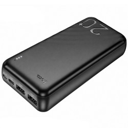 Power Bank Hoco J123A Element 20000mAh 5V/2A 1xUSB-C 1xUSB-A 1xMicroUSB και LED Ένδειξη Μπαταρίας Μαύρο 52324