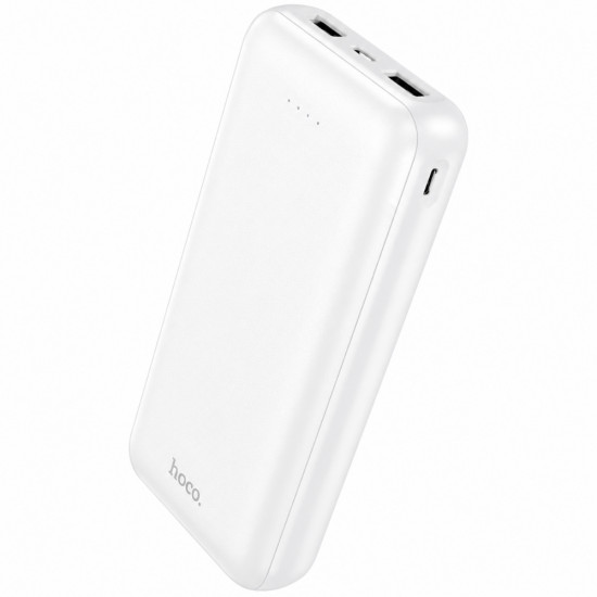 Power Bank Hoco J153A Stability 10W 20000mAh 2xUSB-A 1xUSB-C 1xMicroUSB και LED Ένδειξη Μπαταρίας Λευκό 52327