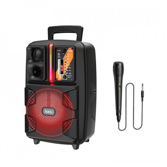 Φορητό Ηχοσύστημα Trolley Hoco BS37 Karaoke Μαύρο 10W BT V5.0 TWS με Μικρόφωνο και Υποστήριξη FM, USB, AUX 28482