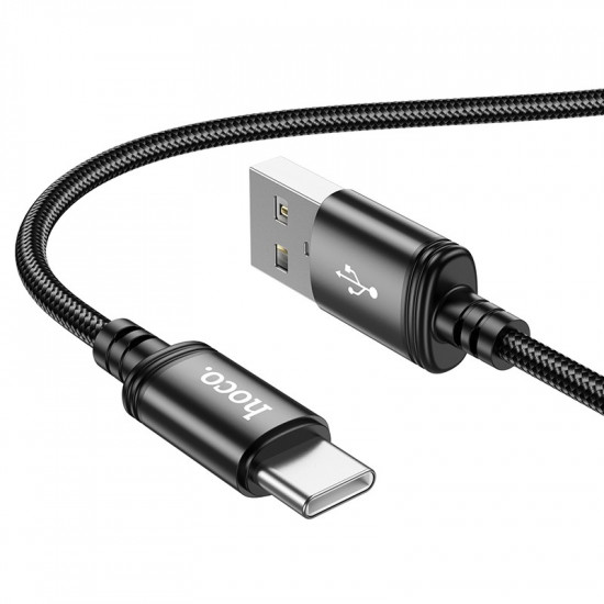 Καλώδιο Hoco X89 Wind USB σε USB-C 3A Braided Μαύρο 1m 38999