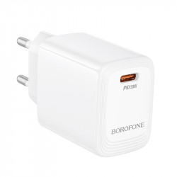 Φορτιστής Ταξιδίου Mini Size Borofone BN28 Fuente GaN USB-C PD30W Λευκός 46175