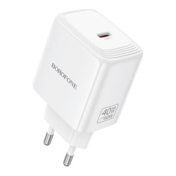 Φορτιστής Ταξιδίου Borofone BN33 Fuente GaN USB-C PD40W Λευκός 52234