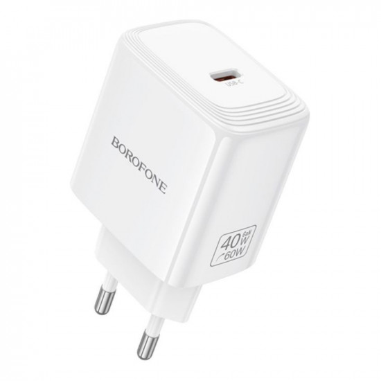 Φορτιστής Ταξιδίου Borofone BN33 Fuente GaN USB-C PD40W Λευκός 52234