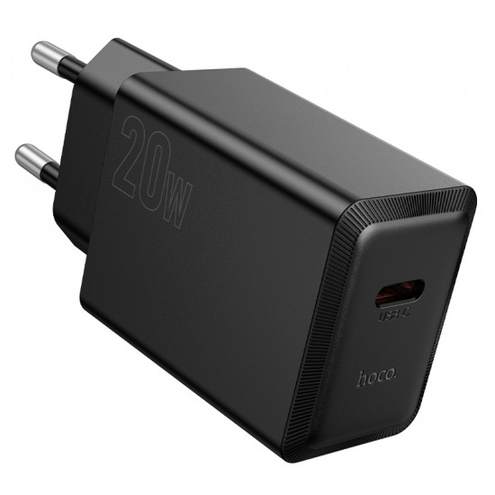 Φορτιστής Ταξιδίου Hoco N68 Nuevo με 1 Εξόδο Φόρτισης USB-C PD20W 5V 3.0A Μαύρος 46786
