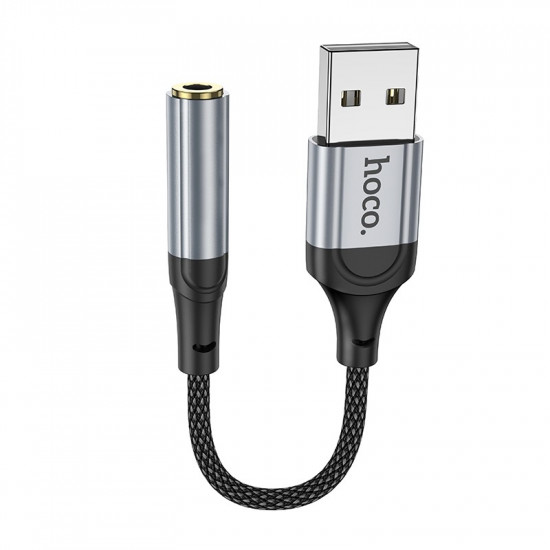 Αντάπτορας Hoco LS36 Fresh USB to 3.5mm Hi-Fi Braided 12cm 40474