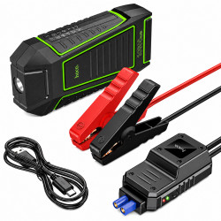 Εκκινητής Μπαταρίας Αυτοκινήτου Hoco QS1 600A και Power Bank 10000mAh 5V/2.4A 2xUSB-A 1xUSB-C με SOS Mode και Φακό Μαύρος 52342