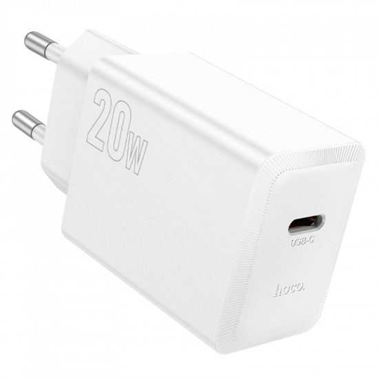 Φορτιστής Ταξιδίου Hoco N68 Nuevo με 1 Εξόδο Φόρτισης USB-C PD20W 5V 3.0A Λευκός 46787