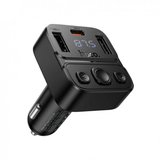 Bluetooth FM Transmitter Hoco E87 Delta 35W με 2xUSB-A και 1xUSB-C PD20W BT5.4 Υποστηρίζει Αναπαραγωγή Μουσικής απο USB και Απάντηση Κλήσεων 47744