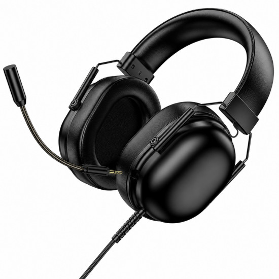 Ακουστικά Ενσύρματα Gaming Hoco W113 Dynamic Surround Stereo USB7.1 με Αποσπώμενο Μικρόφωνο Καλώδιο USB-A 2m Μαύρα 52273