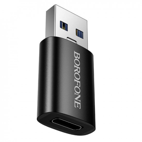 Αντάπτορας Borofone BV26B USB-C σε USB-A USB3.0 Υποστηρίζει Γρήγορη Φόρτιση Μαύρος 52284
