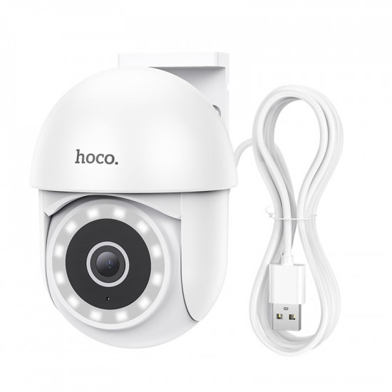 Εξωτερική Wi-Fi Κάμερα Ασφαλείας Hoco D2 FullHD IP65 350° με Έγχρωμη Νυχτερινή Όραση WDR 3D Noise Reduction και Αμφίδρομη Ενδοεπικοινωνία 40457