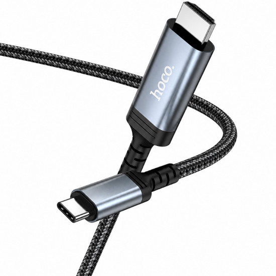 Καλώδιο Hoco UA43 USB-C σε HDMI 4K 30Hz Braided Μαύρο 1.8m 52344