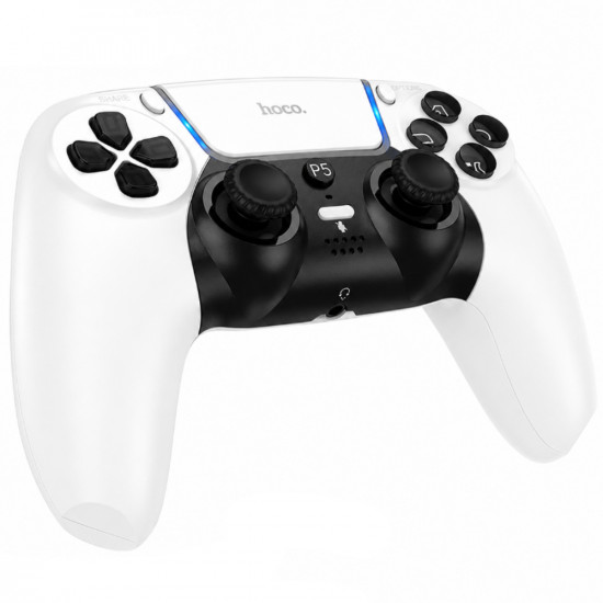 Gamepad Hoco GA32 Dragon RGB 600mAh BT v5.1 Dual Motor Δόνηση Θύρα AUX και Κουμπί Mute Συμβατό με PS5 Λευκό 52305