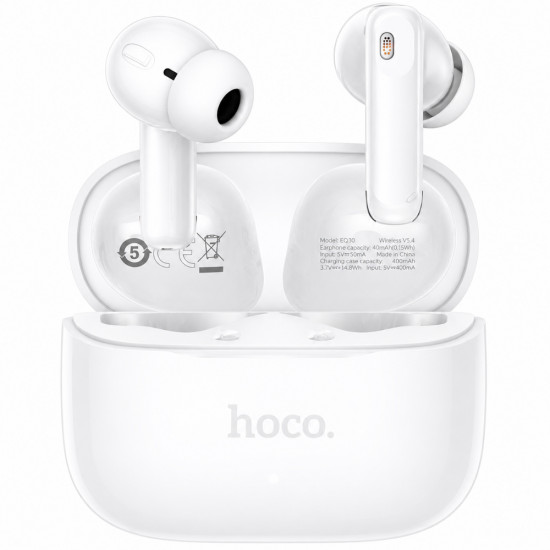 Wireless Hands Free Hoco EQ30 Eufonia TWS Hi-Fi v6.0 300mAh 7h Ομιλίας Λευκά 52298