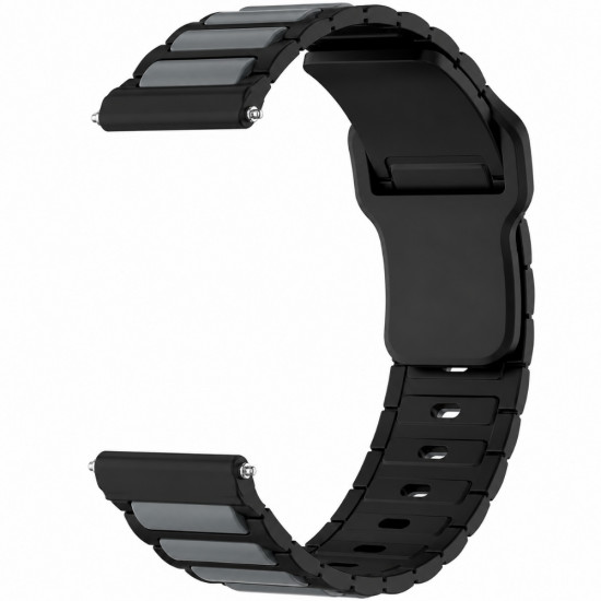 Watchband Hoco WH27 Flexible Series Silicon Strap για Samsung Huawei Xiaomi Vivo OPPO κα 22mm Universal Μαύρο-Γκρι 52267