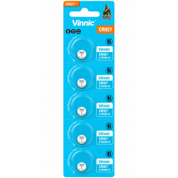 Buttoncell Lithium Vinnic CR927 3V Τεμ. 5 με Διάτρητη Συσκευασία 52718