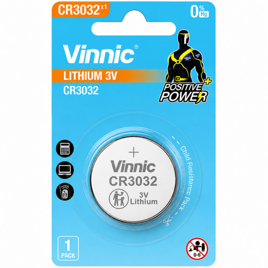 Buttoncell Lithium Vinnic CR3032 3V Τεμ. 1 52717