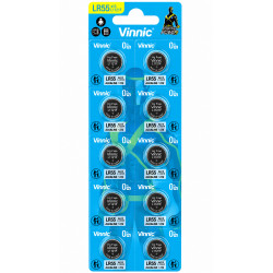 Buttoncell Vinnic LR1121F AG8 LR55 Τεμ. 10 με Διάτρητη Συσκευασία 52729