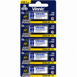 Μπαταρία Αλκαλική Vinnic L1028F size A23/23A/23GA/A23/E23A/GP23A/K23A/L1028/LR23A/LRV08/LRVO8/MN21/MS21/V23/V23GA/VR22 12V Τεμ. 5 52803