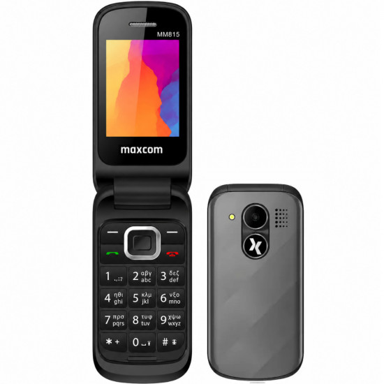 Maxcom MM815 GR 2.4 Dual Sim με Κάμερα, Ραδιόφωνο 1000mAh Ελληνικό Πληκτρολόγιο και Φορτιστή Γκρι 52017