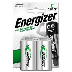 Μπαταρία Επαναφορτιζόμενη Energizer ACCU Recharge Power Plus HR14 LR14 2500 mAh Size C 1.2V Τεμ. 2 24310