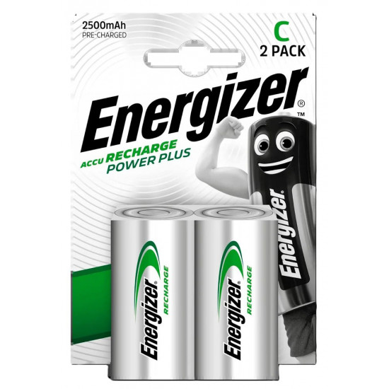 Μπαταρία Επαναφορτιζόμενη Energizer ACCU Recharge Power Plus HR14 LR14 2500 mAh Size C 1.2V Τεμ. 2 24310